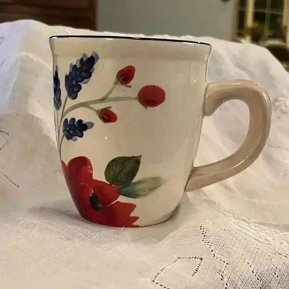 Pfaltzgraff Scarlett Coffee Mug  Poppies And‎ Lavendar - Picture 5 of 9